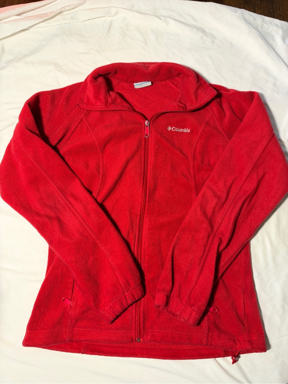 Columbia Women’s Bright Red Zip Fleece Jacket